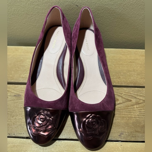 Taryn Rose Suede Wedge Pumps Babe Fig 10 B - Picture 4 of 9